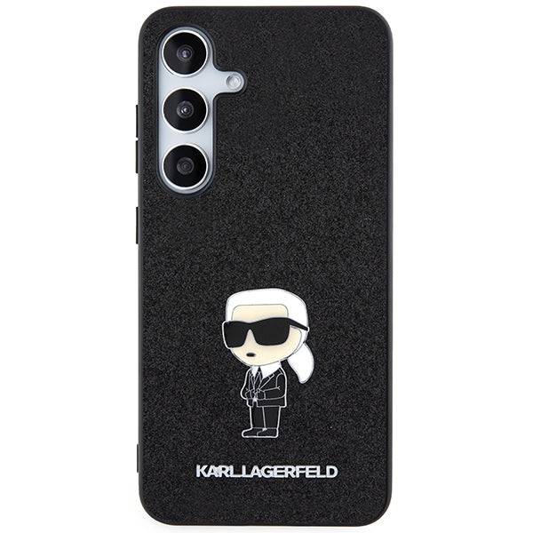 Capa para Samsung Galaxy S24+ S926, Karl Lagerfeld, Glitter Ikonik Karl Logo, Preta.