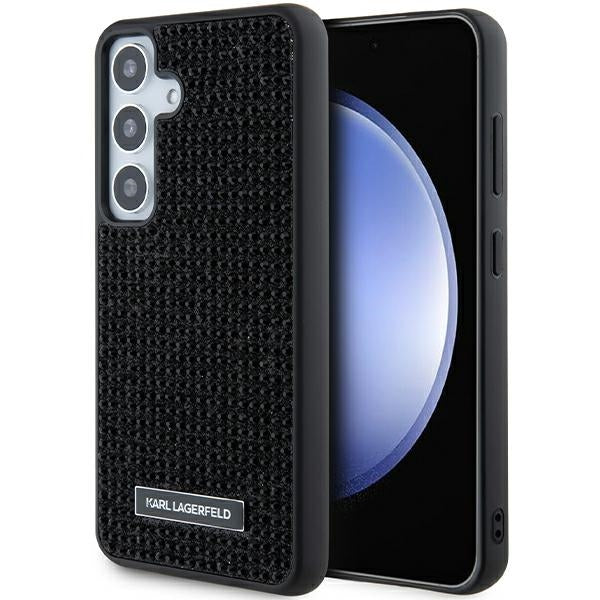 Capa para Samsung Galaxy S24+ S926, Karl Lagerfeld, Rhinestone Metal Plate, Preta