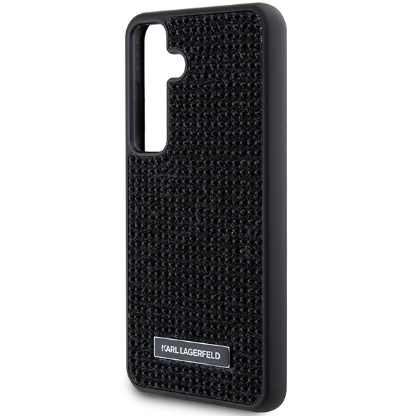 Capa para Samsung Galaxy S24+ S926, Karl Lagerfeld, Rhinestone Metal Plate, Preta