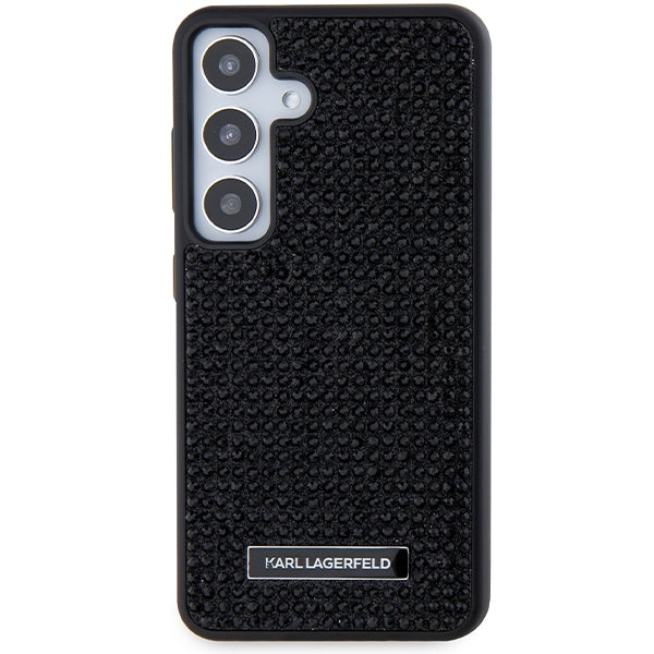 Capa para Samsung Galaxy S24+ S926, Karl Lagerfeld, Rhinestone Metal Plate, Preta