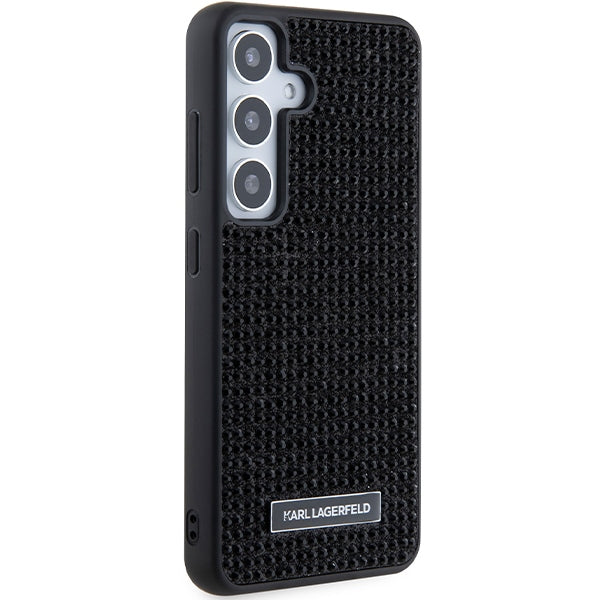 Capa para Samsung Galaxy S24+ S926, Karl Lagerfeld, Rhinestone Metal Plate, Preta