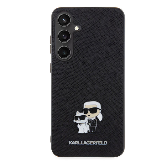 Capa para Samsung Galaxy S24+ S926, Karl Lagerfeld, Saffiano Karl & Choupette Metal, Preta.
