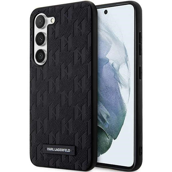 Capa para Samsung Galaxy S24+ S926, Karl Lagerfeld, Saffiano Monogram Metal Logo, Preta