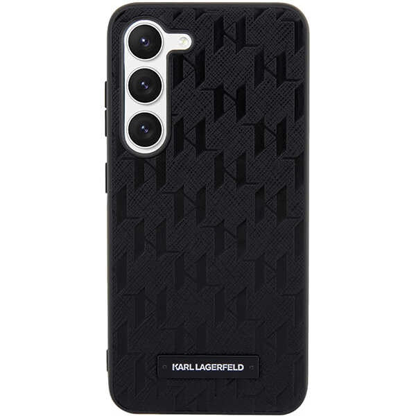 Capa para Samsung Galaxy S24+ S926, Karl Lagerfeld, Saffiano Monogram Metal Logo, Preta