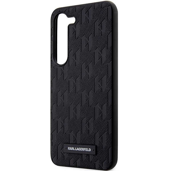 Capa para Samsung Galaxy S24+ S926, Karl Lagerfeld, Saffiano Monogram Metal Logo, Preta