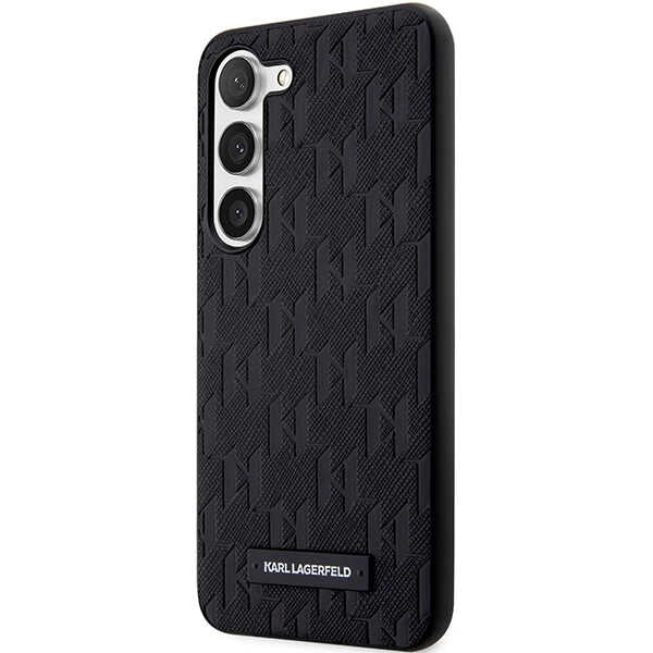 Capa para Samsung Galaxy S24+ S926, Karl Lagerfeld, Saffiano Monogram Metal Logo, Preta