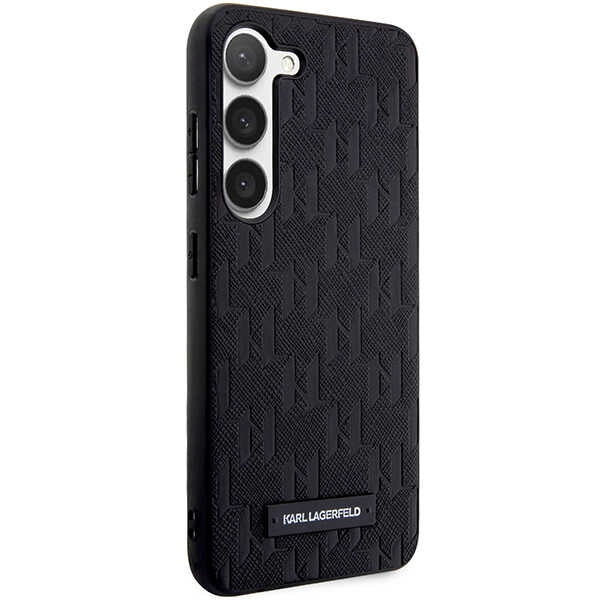 Capa para Samsung Galaxy S24+ S926, Karl Lagerfeld, Saffiano Monogram Metal Logo, Preta