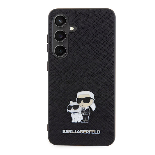 Capa para Samsung Galaxy S24 S921, Karl Lagerfeld, Saffiano Karl & Choupette Metal, Preta.