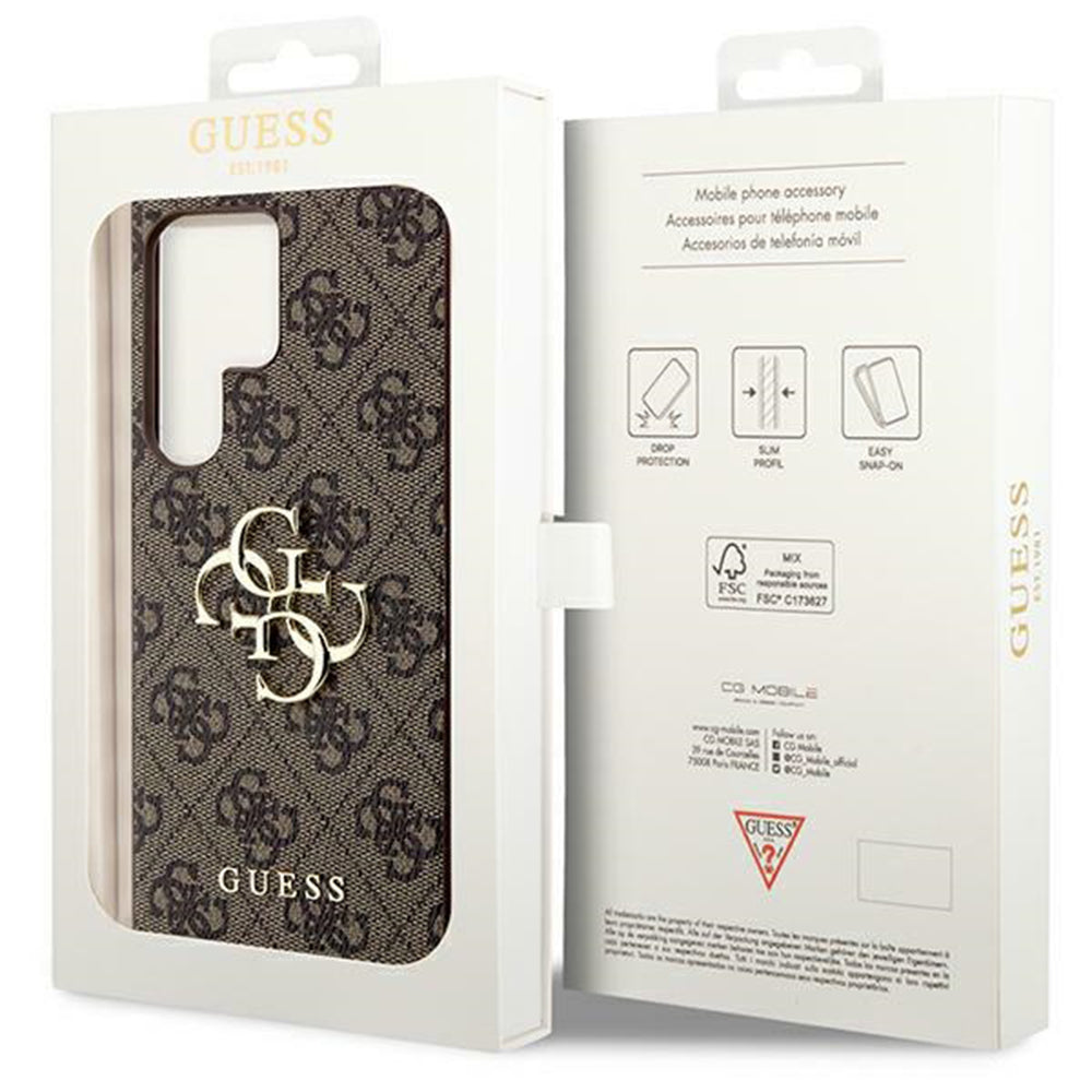 Capa para Samsung Galaxy S24 Ultra S928, Guess, 4G Big Logo, Castanho