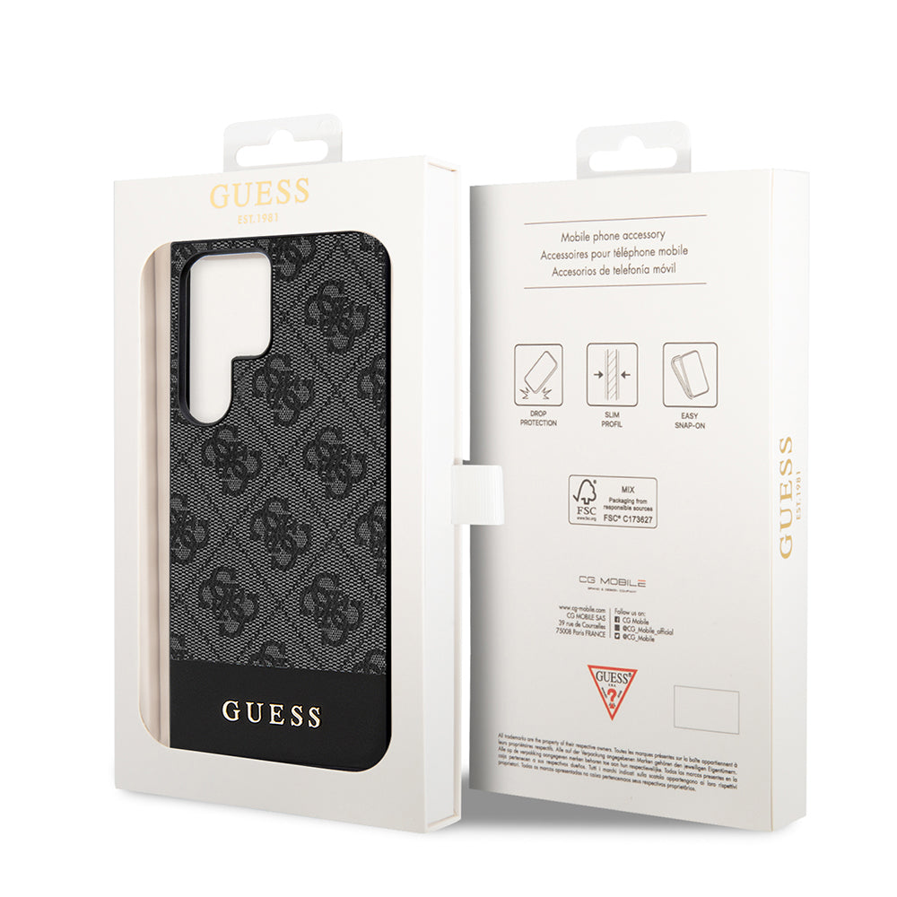Capa para Samsung Galaxy S24 Ultra S928, Guess, 4G Stripe, Preta