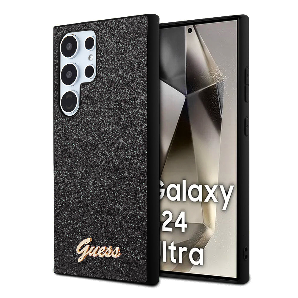 Capa para Samsung Galaxy S24 Ultra S928, Guess, Glitter Script, Preta