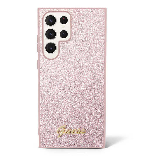 Capa para Samsung Galaxy S24 Ultra S928, Guess, Glitter Script, Rosa