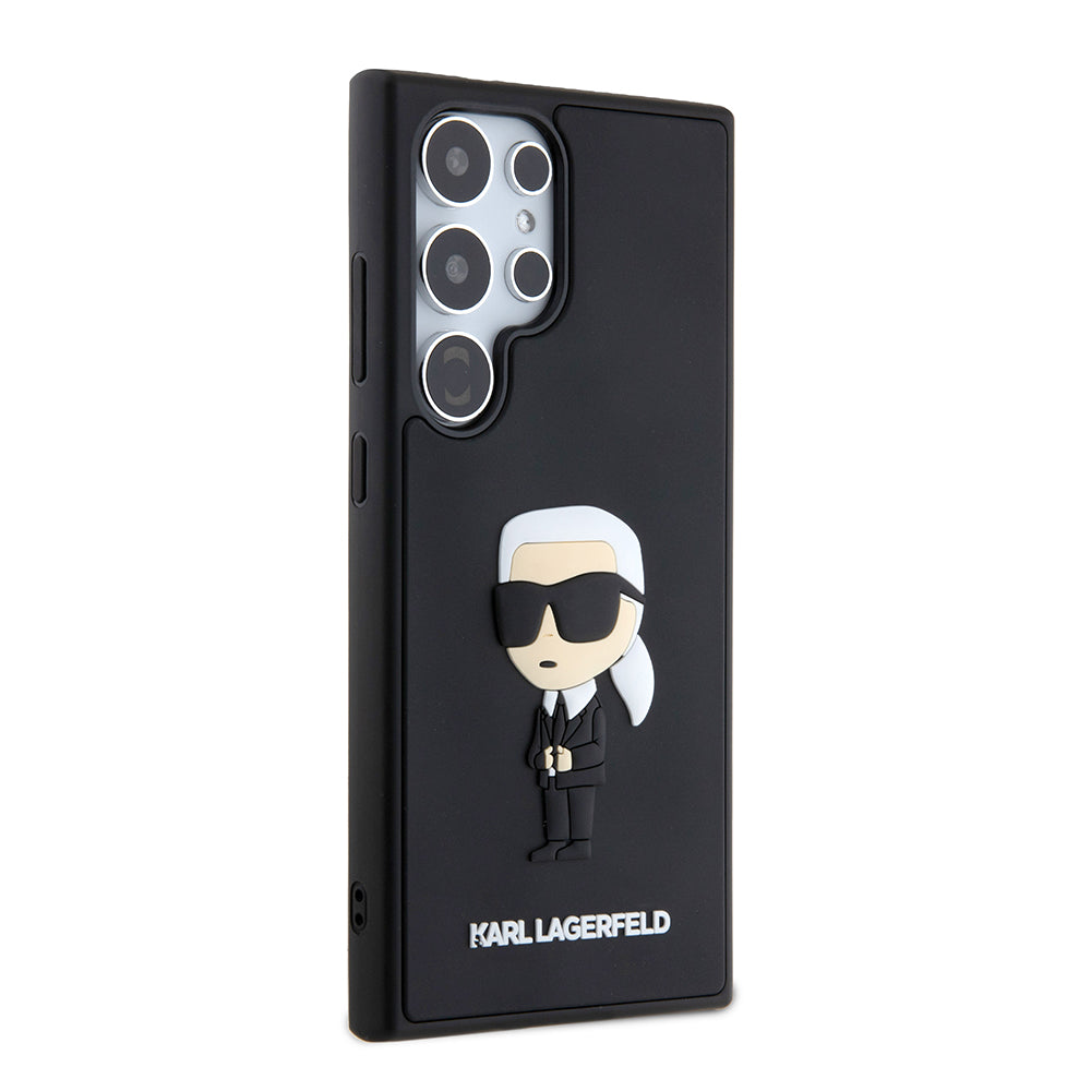Capa para Samsung Galaxy S24 Ultra S928, Karl Lagerfeld, 3D Rubber Ikonik Karl, Preta