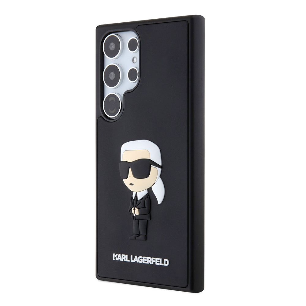 Capa para Samsung Galaxy S24 Ultra S928, Karl Lagerfeld, 3D Rubber Ikonik Karl, Preta