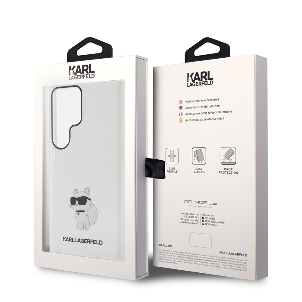 Capa para Samsung Galaxy S24 Ultra S928, Karl Lagerfeld, IML Luxury Choupette, Transparente