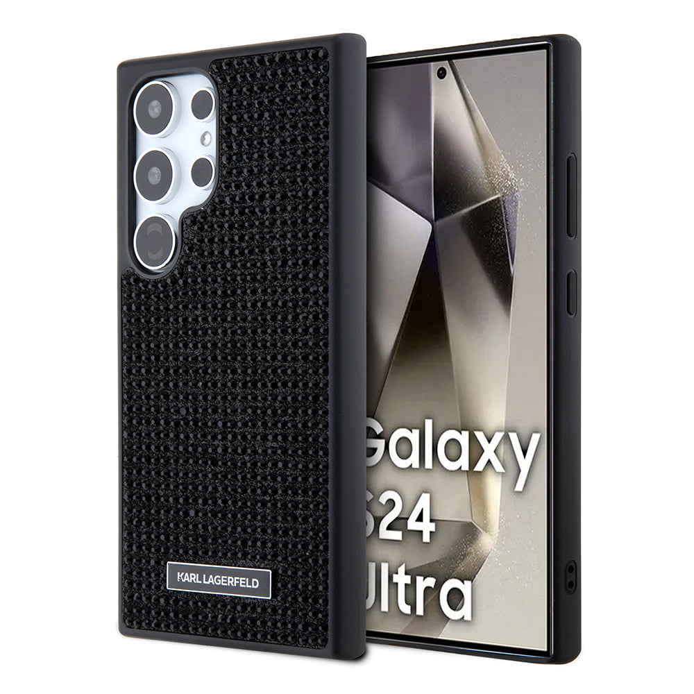 Capa para Samsung Galaxy S24 Ultra S928, Karl Lagerfeld, Rhinestone Metal Plate, Preta