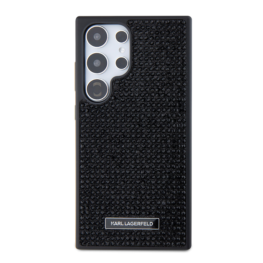 Capa para Samsung Galaxy S24 Ultra S928, Karl Lagerfeld, Rhinestone Metal Plate, Preta