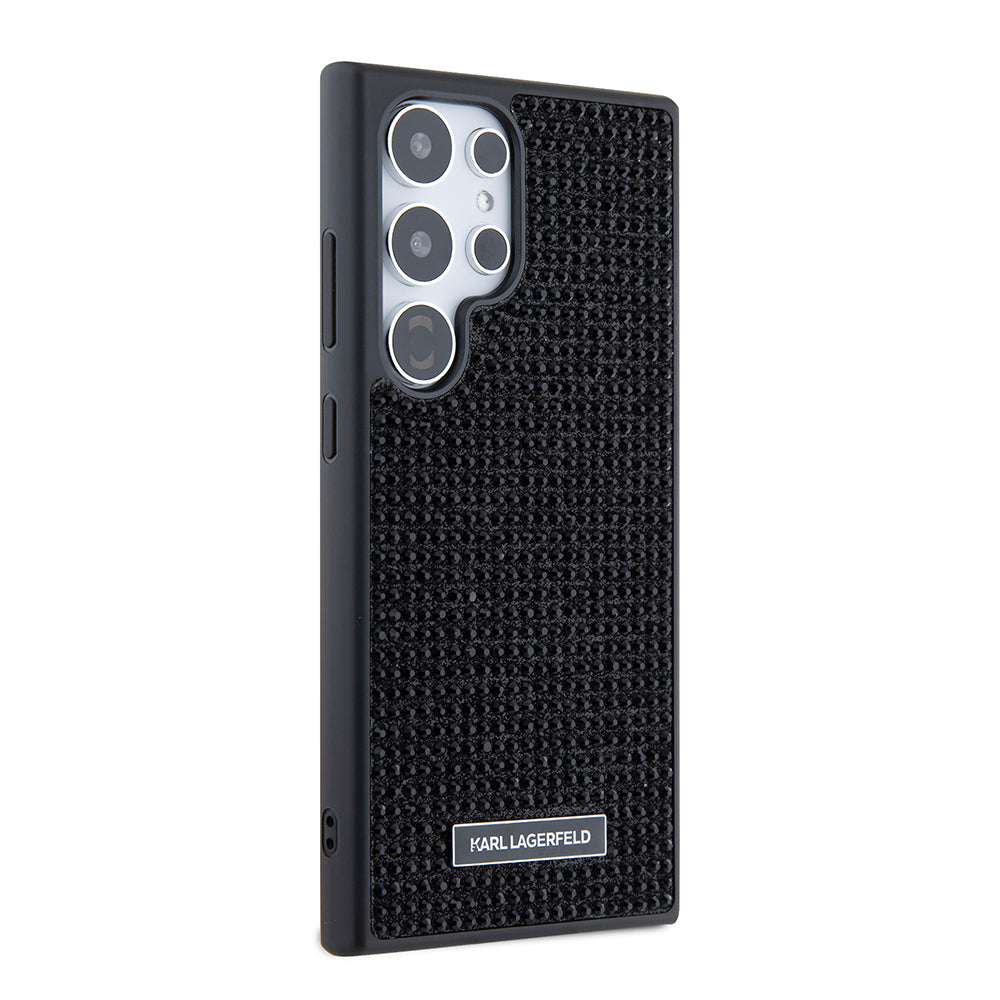 Capa para Samsung Galaxy S24 Ultra S928, Karl Lagerfeld, Rhinestone Metal Plate, Preta