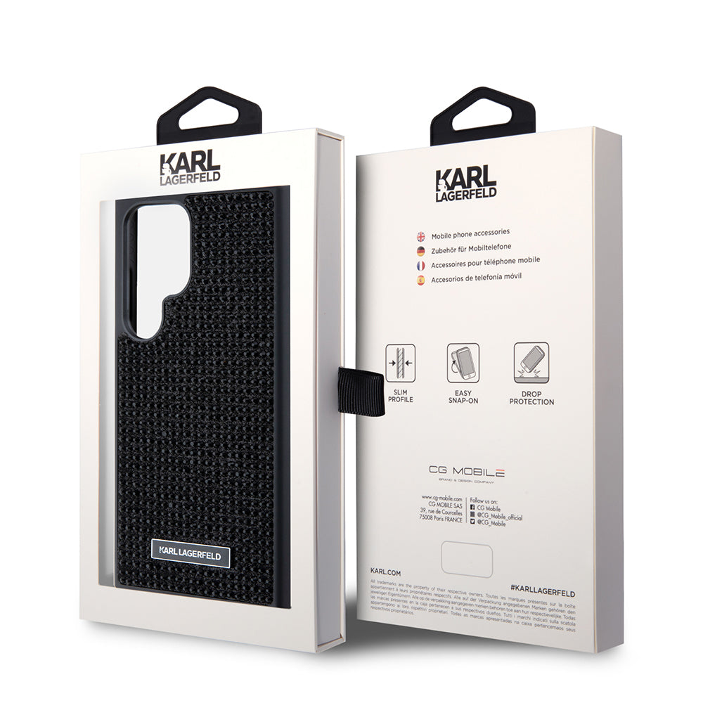 Capa para Samsung Galaxy S24 Ultra S928, Karl Lagerfeld, Rhinestone Metal Plate, Preta