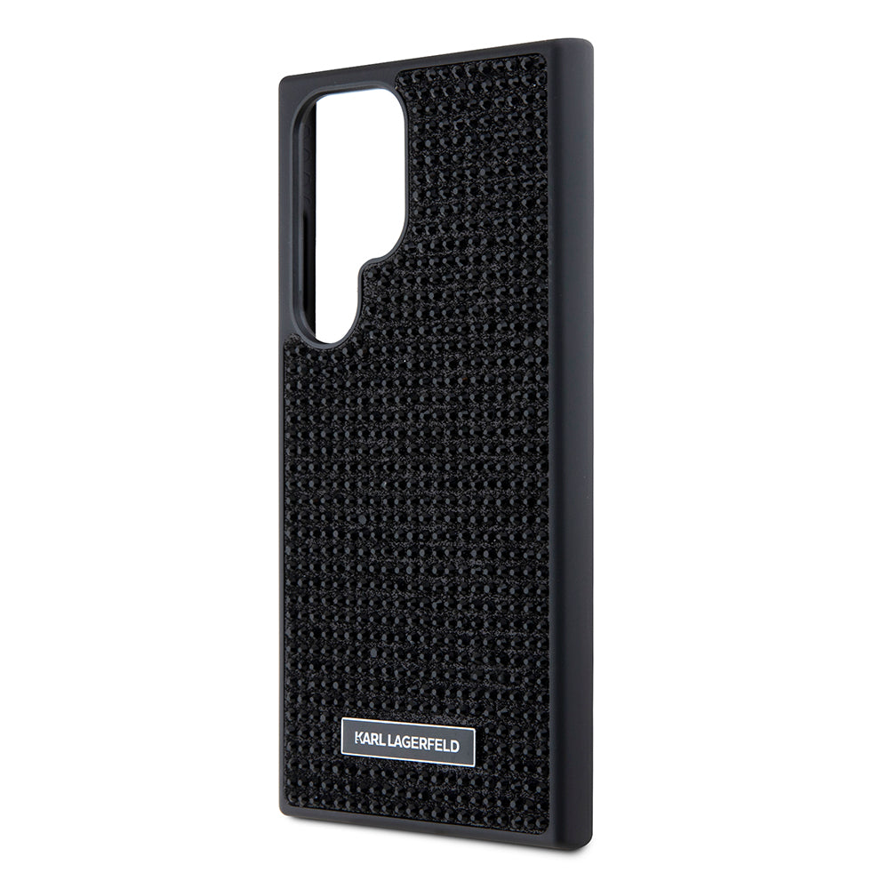 Capa para Samsung Galaxy S24 Ultra S928, Karl Lagerfeld, Rhinestone Metal Plate, Preta