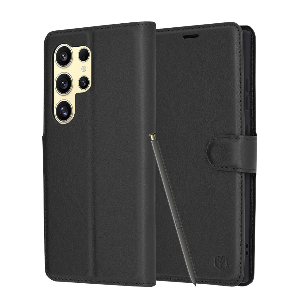 Capa para Samsung Galaxy S24 Ultra S928, Techsuit, Leather Folio, Preta