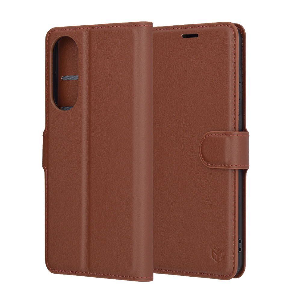 Capa para Samsung Galaxy S25 Edge S937, Techsuit, Leather Folio, Castanha