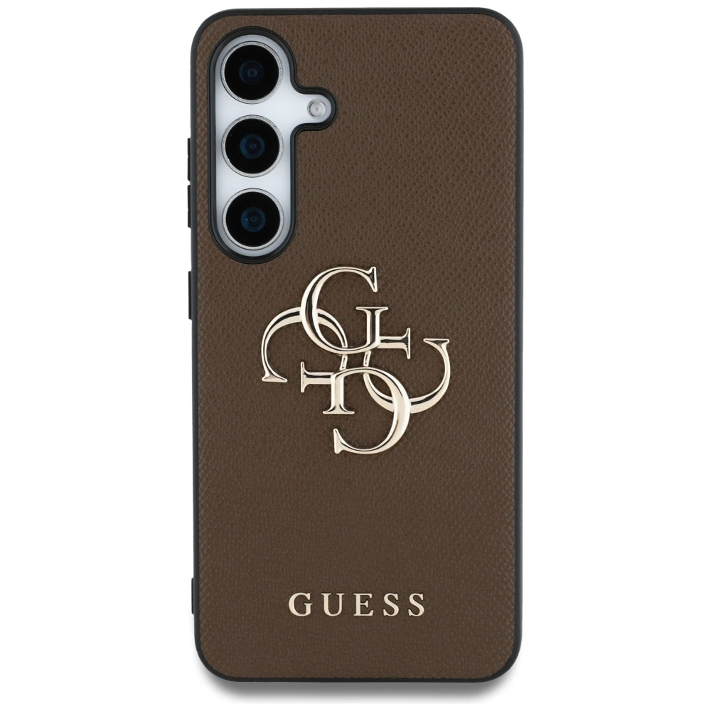 Capa para Samsung Galaxy S25+ S936, Guess, 4G Grained Big and Classic Logo, Castanho