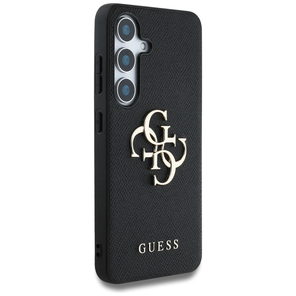 Capa para Samsung Galaxy S25+ S936, Guess, 4G Grained Big and Classic Logo, Preta