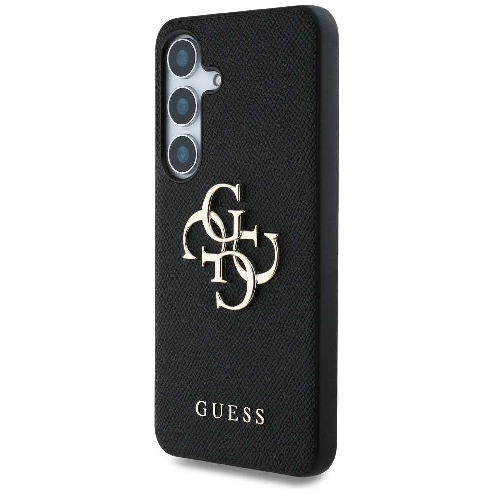 Capa para Samsung Galaxy S25+ S936, Guess, 4G Grained Big and Classic Logo, Preta