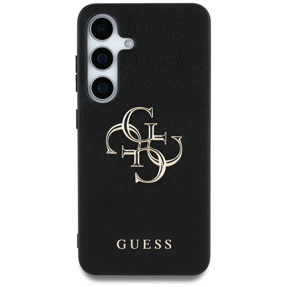 Capa para Samsung Galaxy S25+ S936, Guess, 4G Grained Big and Classic Logo, Preta