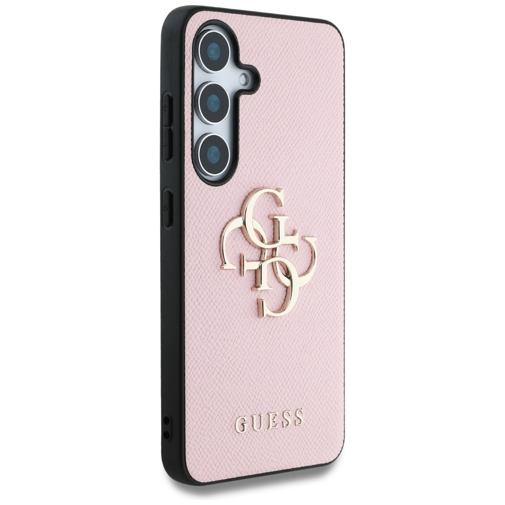 Capa para Samsung Galaxy S25+ S936, Guess, 4G Grained Big and Classic Logo, Rosa
