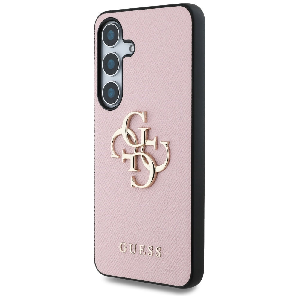 Capa para Samsung Galaxy S25+ S936, Guess, 4G Grained Big and Classic Logo, Rosa