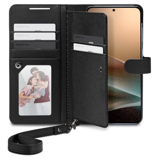 Capa para Samsung Galaxy S25+ S936, Spigen, Wallet S, Preta ACS09125