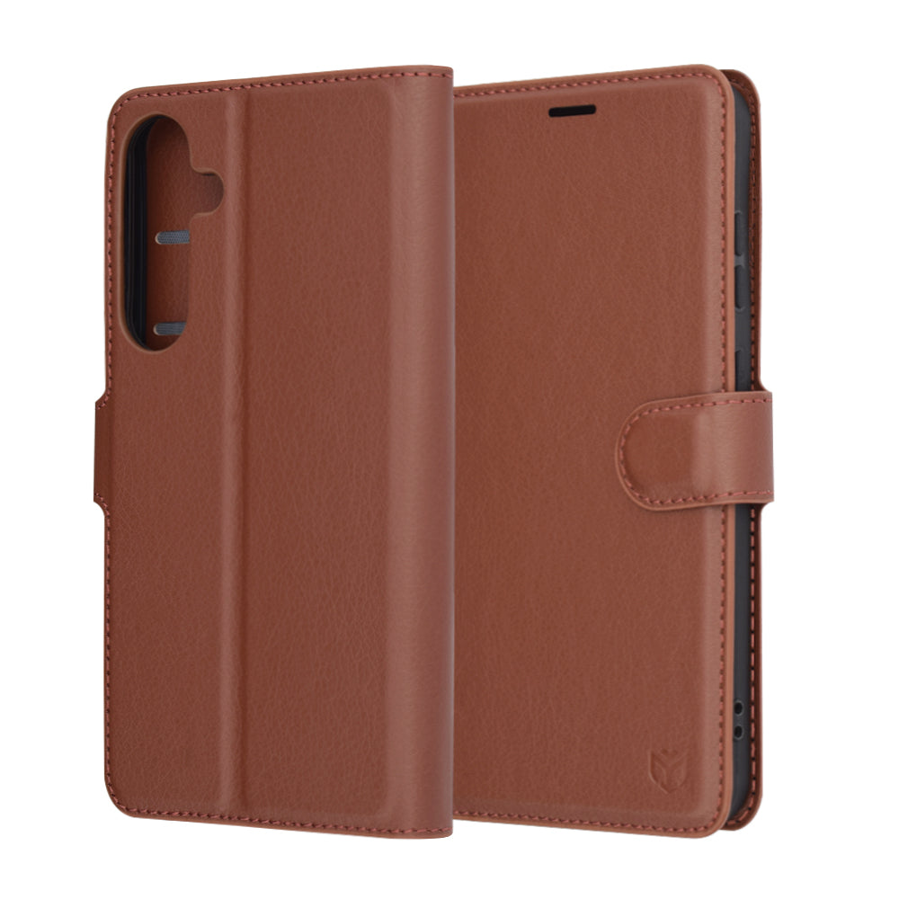 Capa para Samsung Galaxy S25+ S936, Techsuit, Leather Folio, Castanha