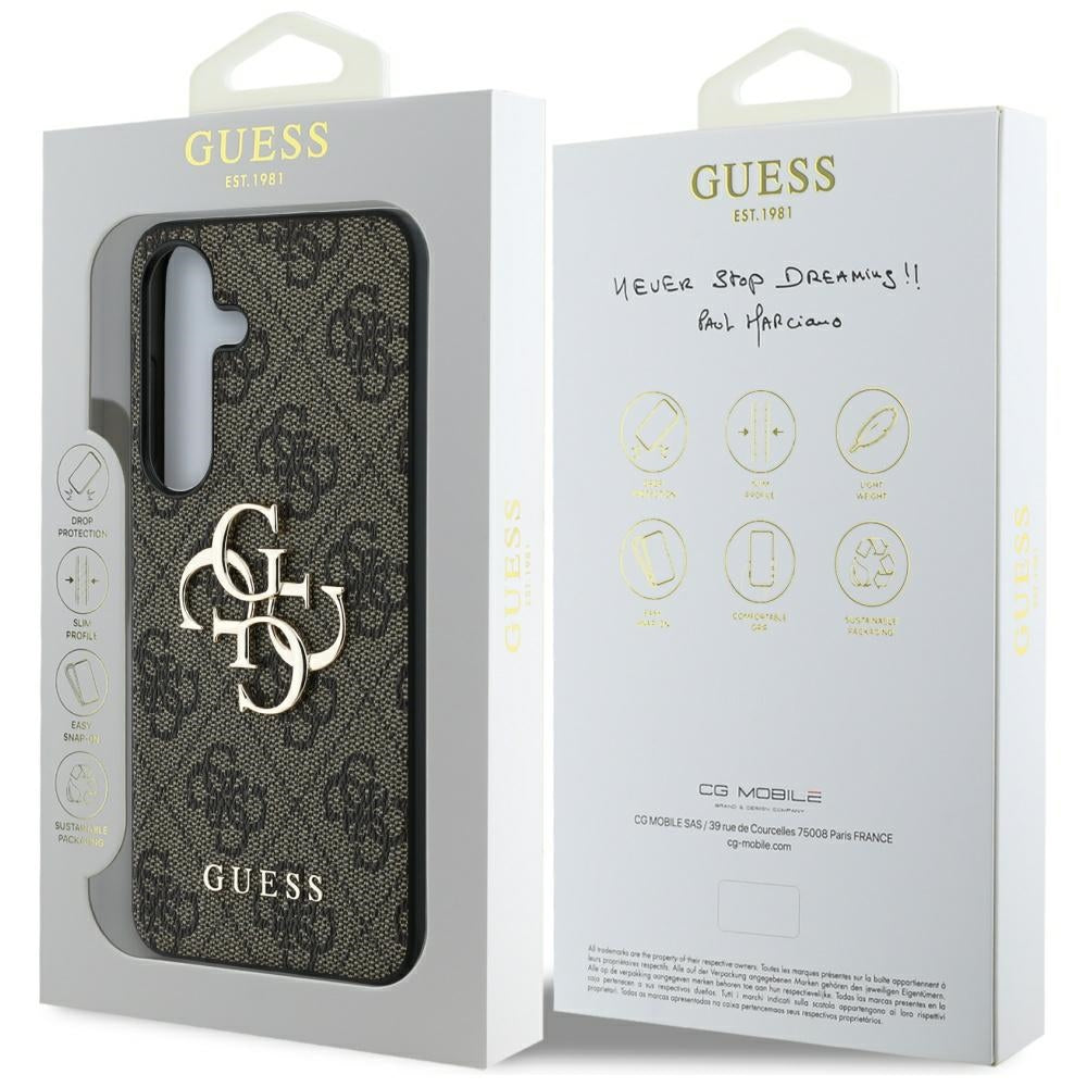 Capa para Samsung Galaxy S25 S931, Guess, 4G Big Logo, Castanho