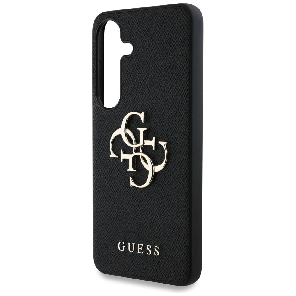 Capa para Samsung Galaxy S25 S931, Guess, 4G Grained Big and Classic Logo, Preta