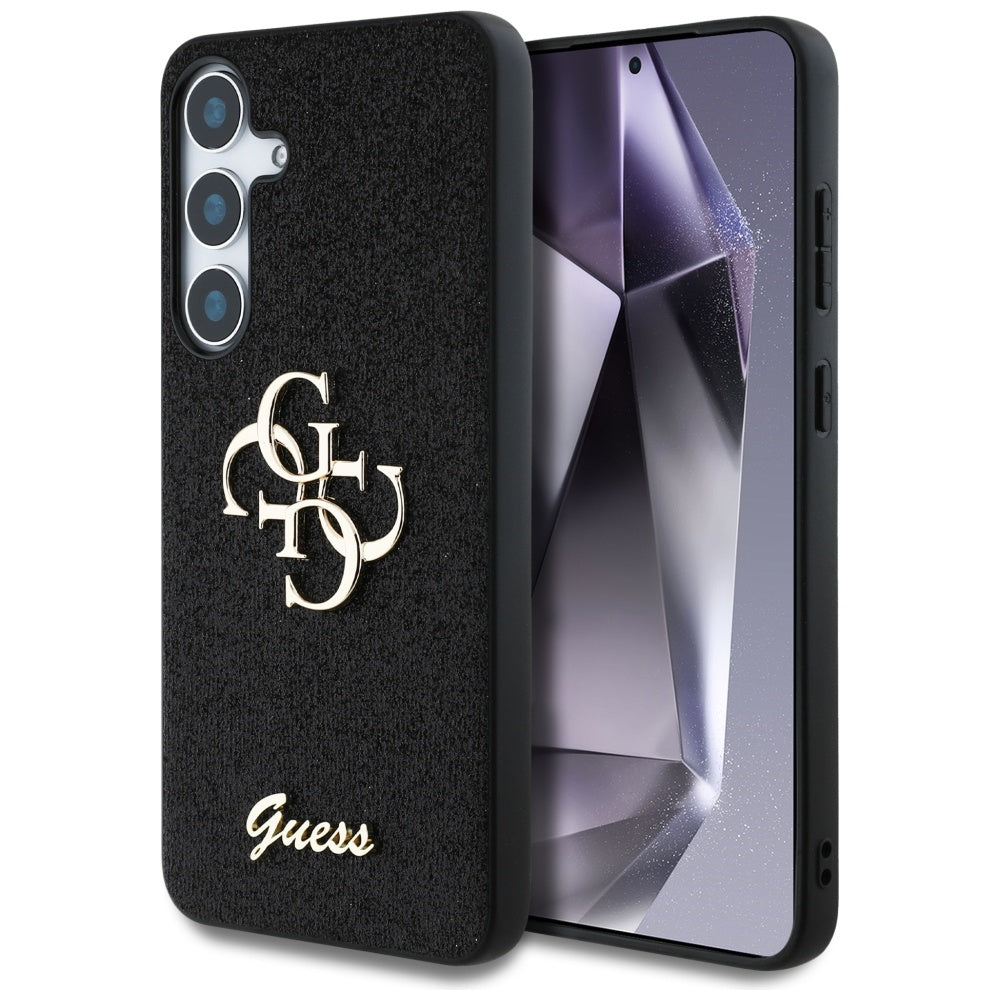 Capa para Samsung Galaxy S25 S931, Guess, Glitter Big 4G Script, Preta