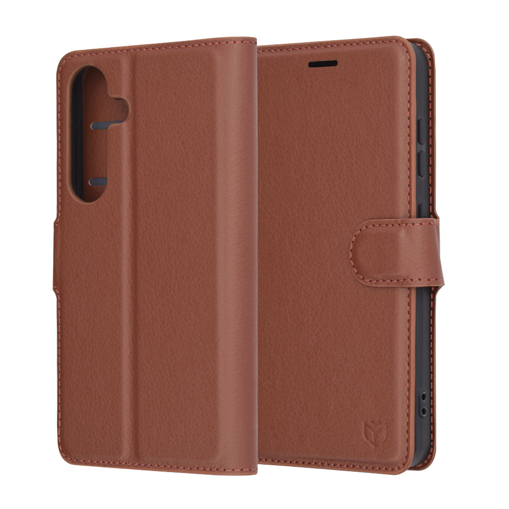 Capa para Samsung Galaxy S25 S931, Techsuit, Leather Folio, Castanha