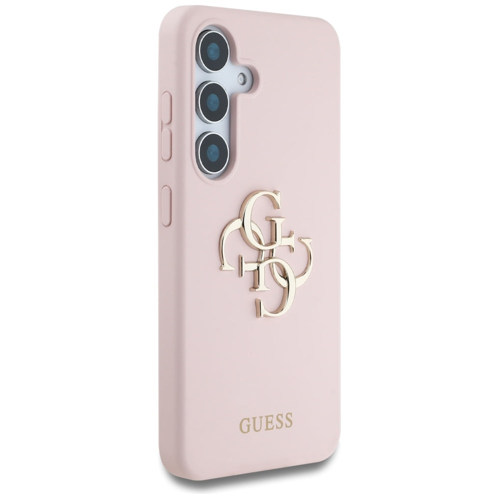 Case for Samsung Galaxy S25 Ultra S938, Guess, 4G Grained Big and Classic Logo, Pink