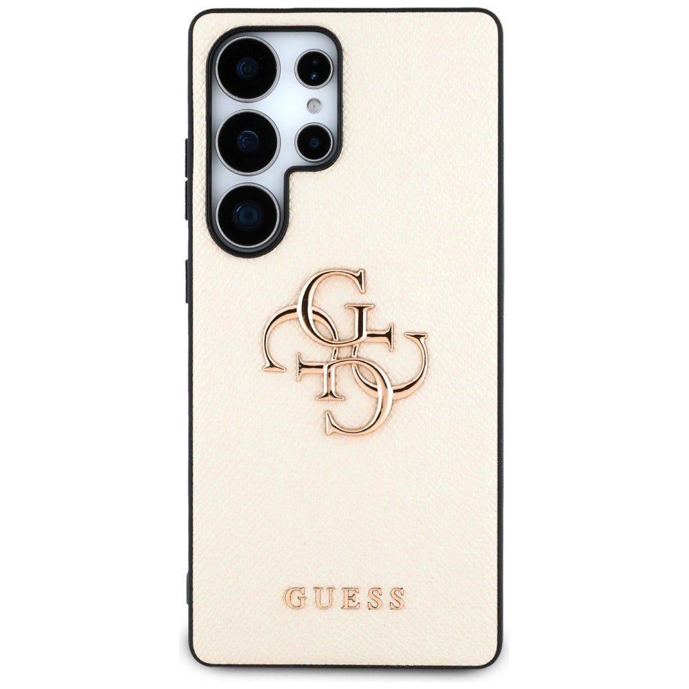 Capa para Samsung Galaxy S25 Ultra S938, Guess, 4G Grained Big and Classic Logo, Bege