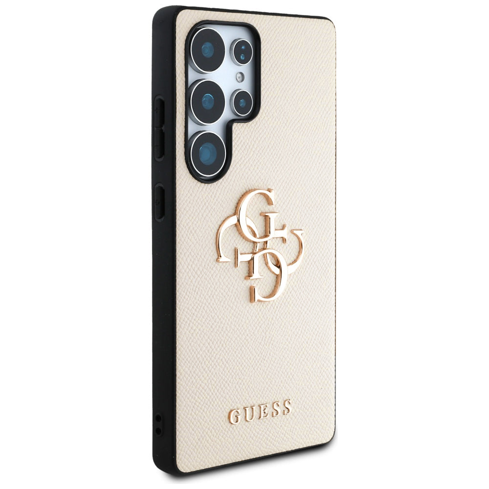 Capa para Samsung Galaxy S25 Ultra S938, Guess, 4G Grained Big and Classic Logo, Bege