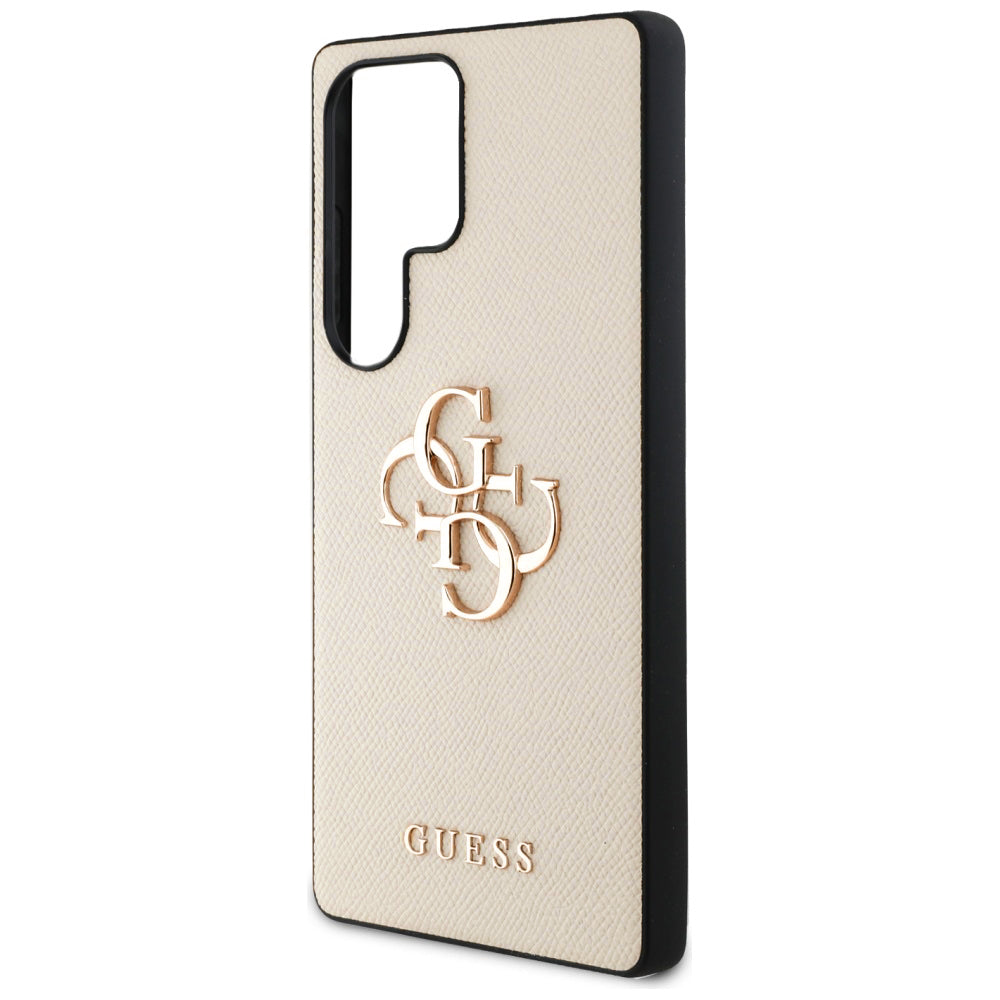 Capa para Samsung Galaxy S25 Ultra S938, Guess, 4G Grained Big and Classic Logo, Bege