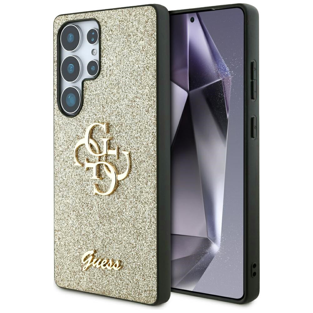 Capa para Samsung Galaxy S25 Ultra S938, Guess, Glitter Big 4G Script, Dourada