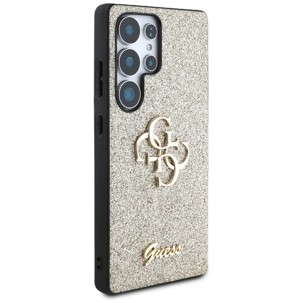 Capa para Samsung Galaxy S25 Ultra S938, Guess, Glitter Big 4G Script, Dourada