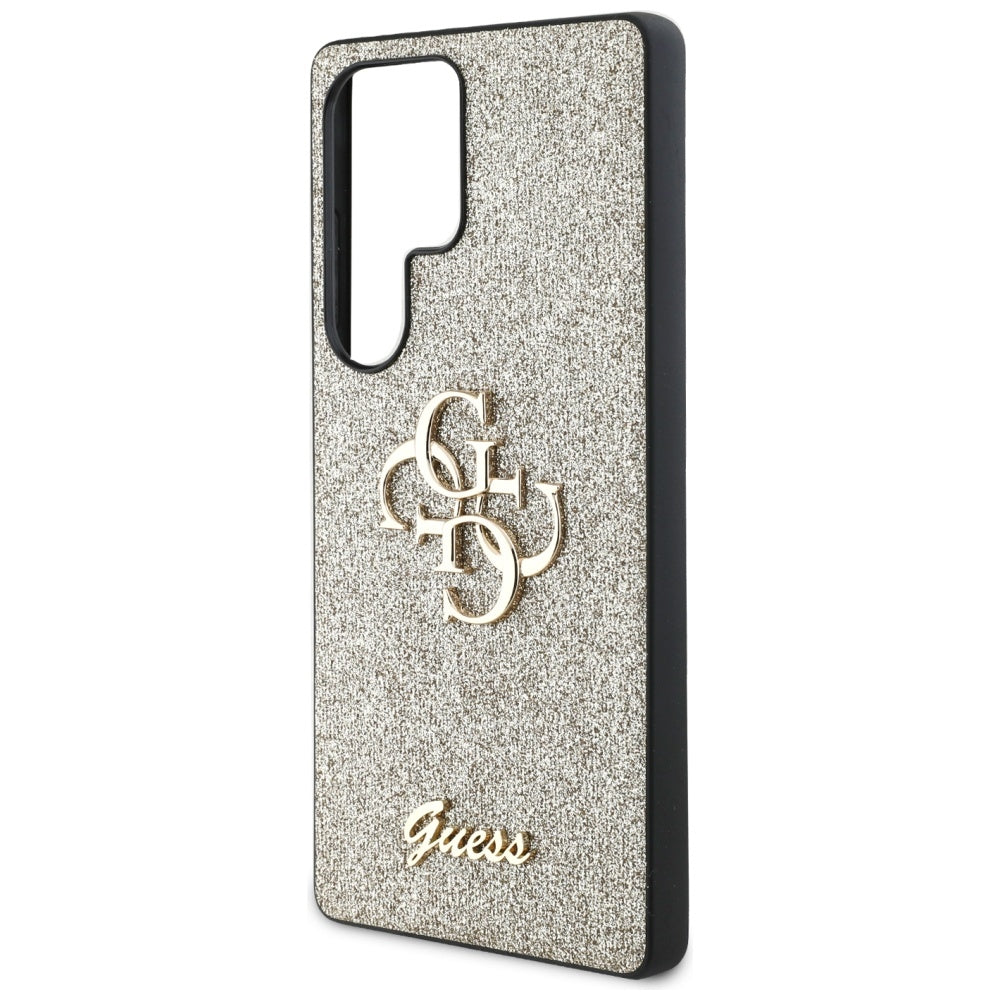 Capa para Samsung Galaxy S25 Ultra S938, Guess, Glitter Big 4G Script, Dourada
