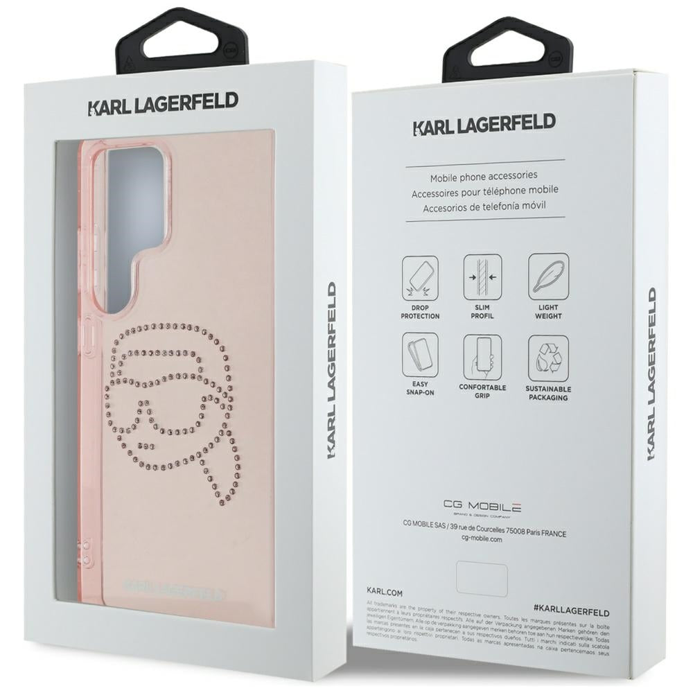 Capa para Samsung Galaxy S25 Ultra S938, Karl Lagerfeld, IML Luxury Karl's Head, Rosa