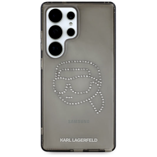 Capa para Samsung Galaxy S25 Ultra S938, Karl Lagerfeld, IML Rhinestones Karl's Head, Preta