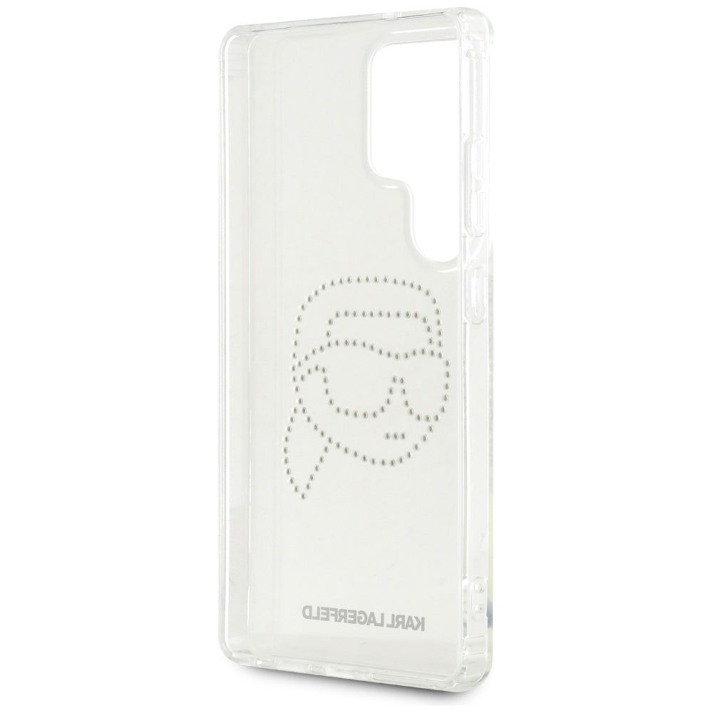 Capa para Samsung Galaxy S25 Ultra S938, Karl Lagerfeld, IML Rhinestones Karl's Head, Transparente