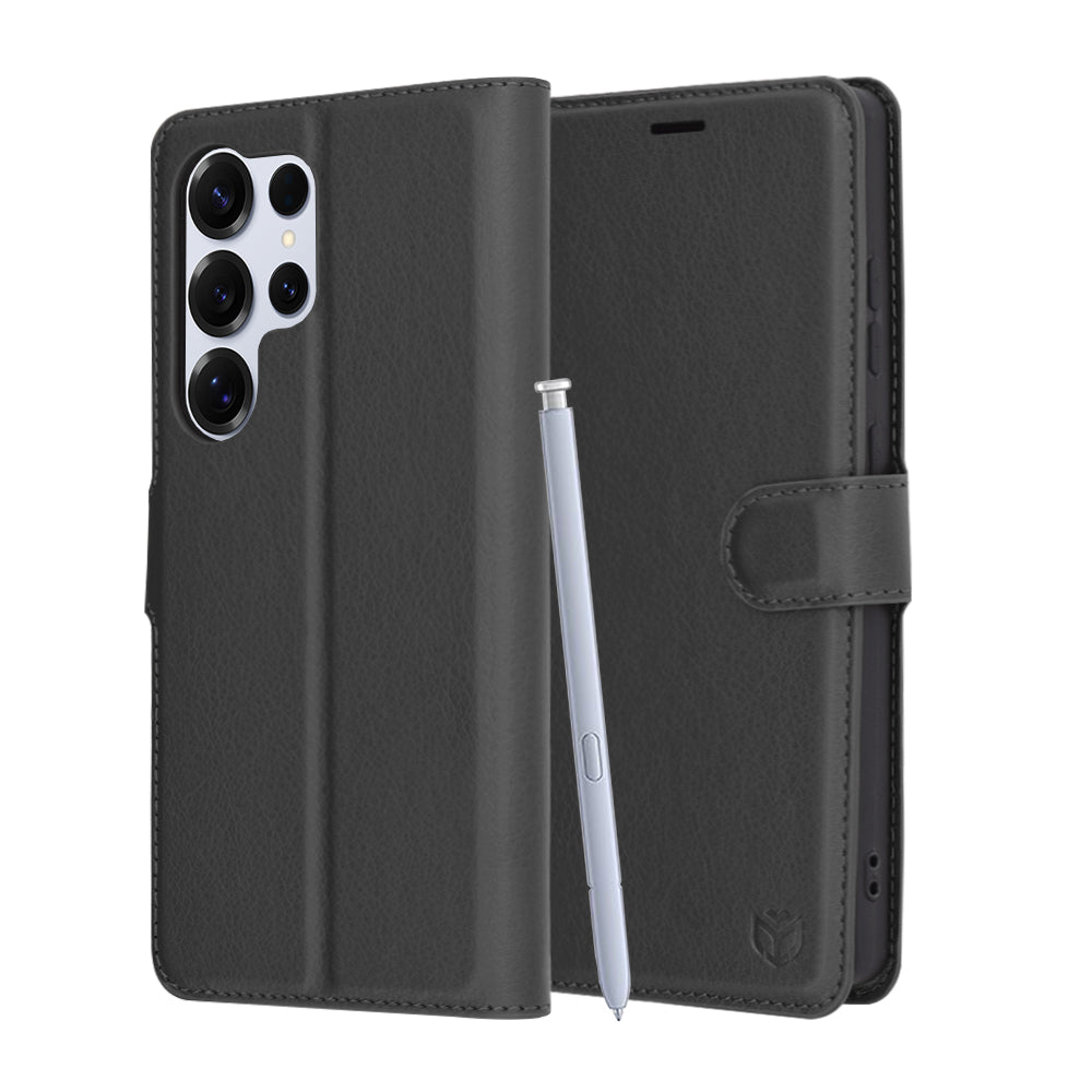 Capa para Samsung Galaxy S25 Ultra S938, Techsuit, Leather Folio, Preta