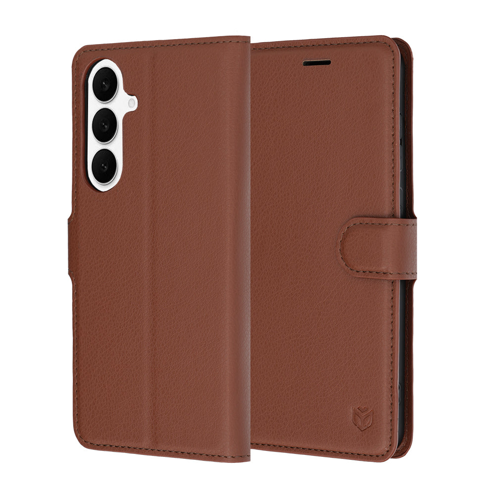 Capa para Samsung Galaxy S26 FE S741 / S25 FE, Techsuit, Leather Folio, Castanho